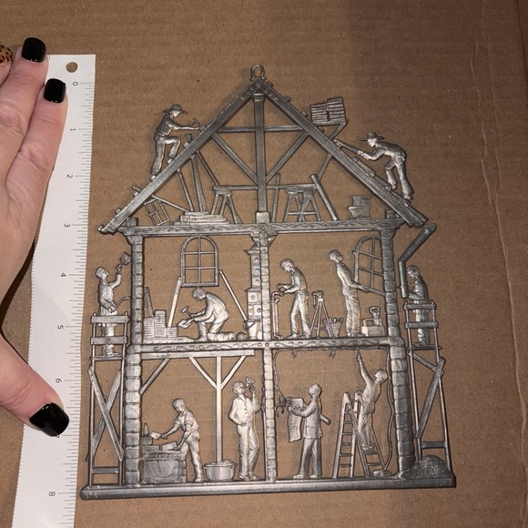 Vintage Guild House‎ Wall Hanging by Wilhelm Schweizer Pewter Unpainted Rare